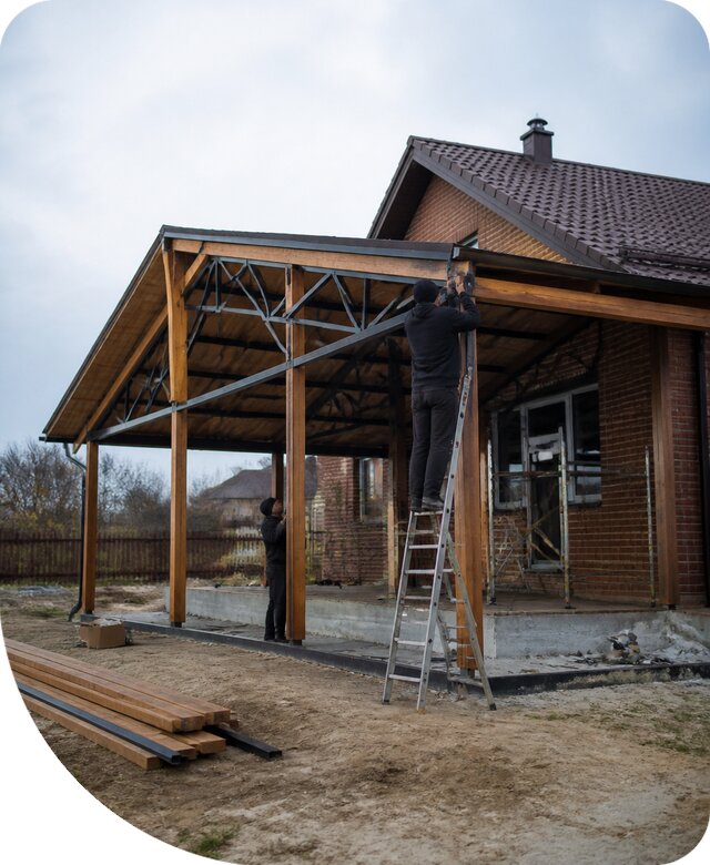 Пристройка навеса к дому и участку в Спасске-Дальнем под ключ